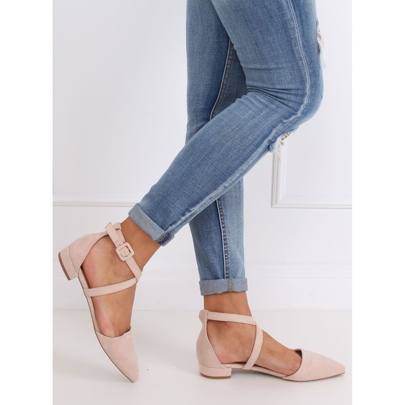 Beige geschnittene Ballerinas LL-213P Beige 2