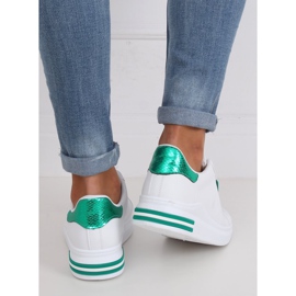 Weiße Damen Sportschuhe NB320P-5 WEISS / GRÜN 1