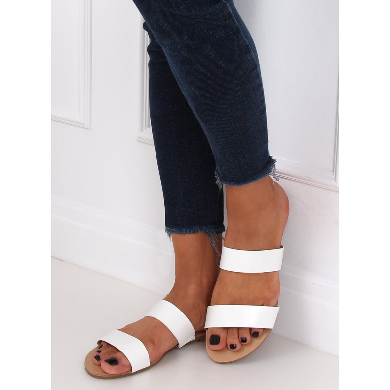 Schlichte weiße Hausschuhe S060074 Weiß 1