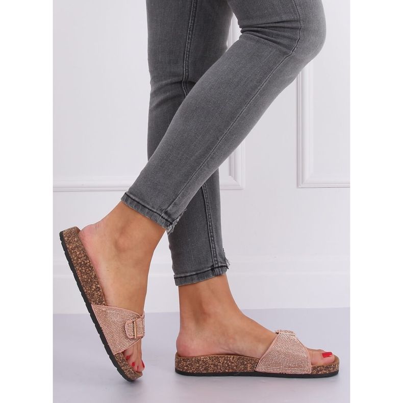 Scholka Hausschuhe mit rosa Steinen L-1032 Pink 1