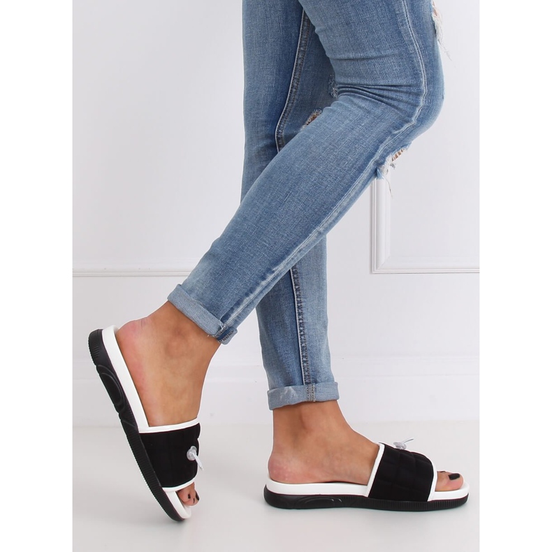 Schwarze Damen Hausschuhe schwarz G-338 Schwarz 2