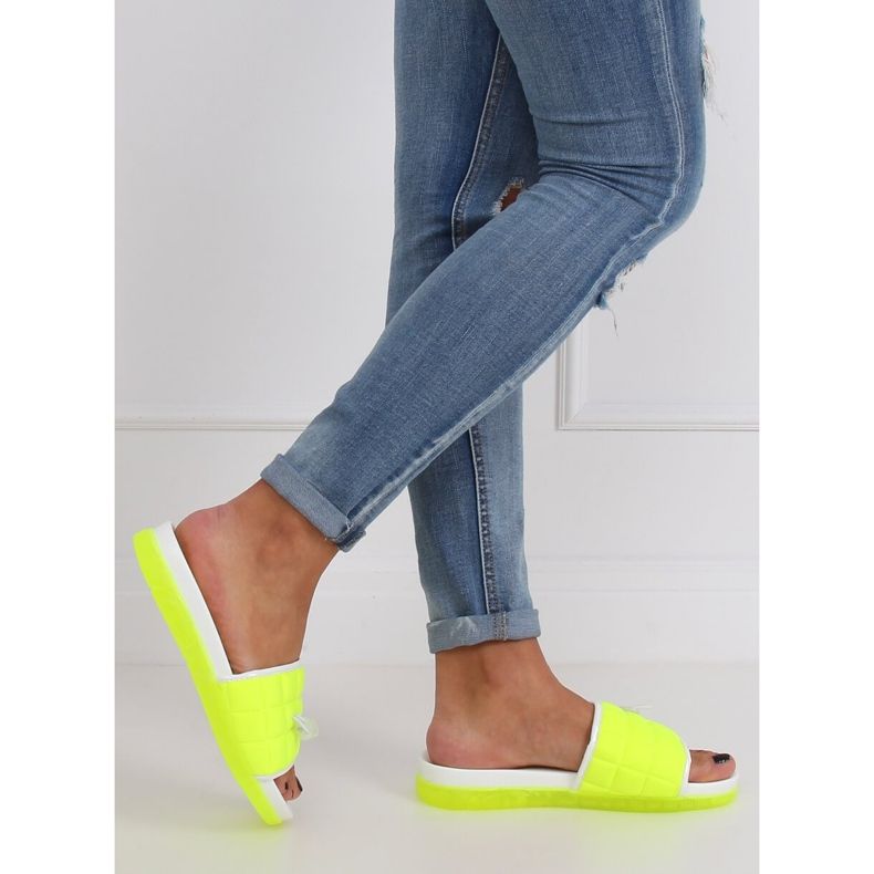 Neon Damenhausschuhe G-338 Grün mehrfarbig 1