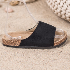 SHELOVET Schwarze Hausschuhe auf der Plattform 2