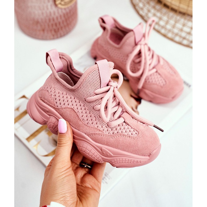 Christmas Fish Kinder Sportschuhe Schnürsenkel Wildleder Pink Volema rosa 1