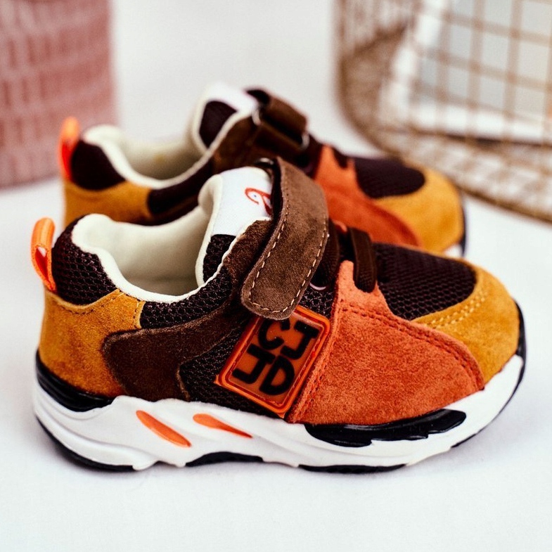 Apawwa Sport Kinderschuhe mit Klettverschluss Braun Jonaba orange mehrfarbig gelb 1