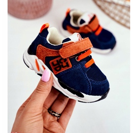 Apawwa Sport Kinderschuhe mit Klettverschluss Marineblau Jonaba orange 2