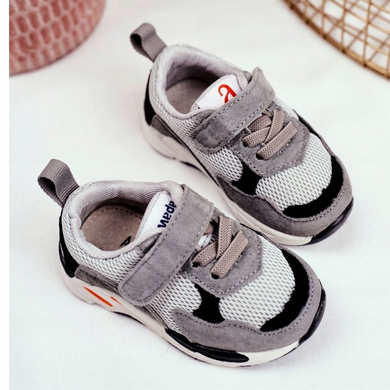 Apawwa Sport Kinderschuhe mit Klettverschluss Grey Yetto grau 2
