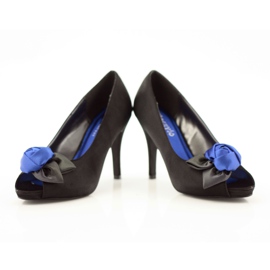 Damen McArthur 11bk schwarze Pumps blau 4