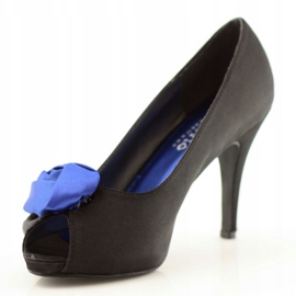 Damen McArthur 11bk schwarze Pumps blau 2