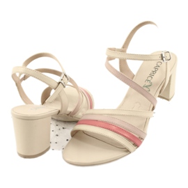 Caprice Damen-Ledersandalen, Goldbeige 3