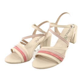 Caprice Damen-Ledersandalen, Goldbeige 2