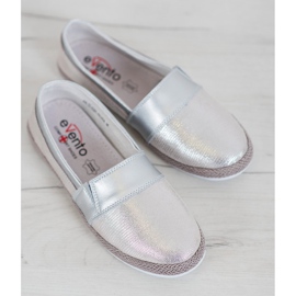Evento Bequeme silberne Slipons grau 1