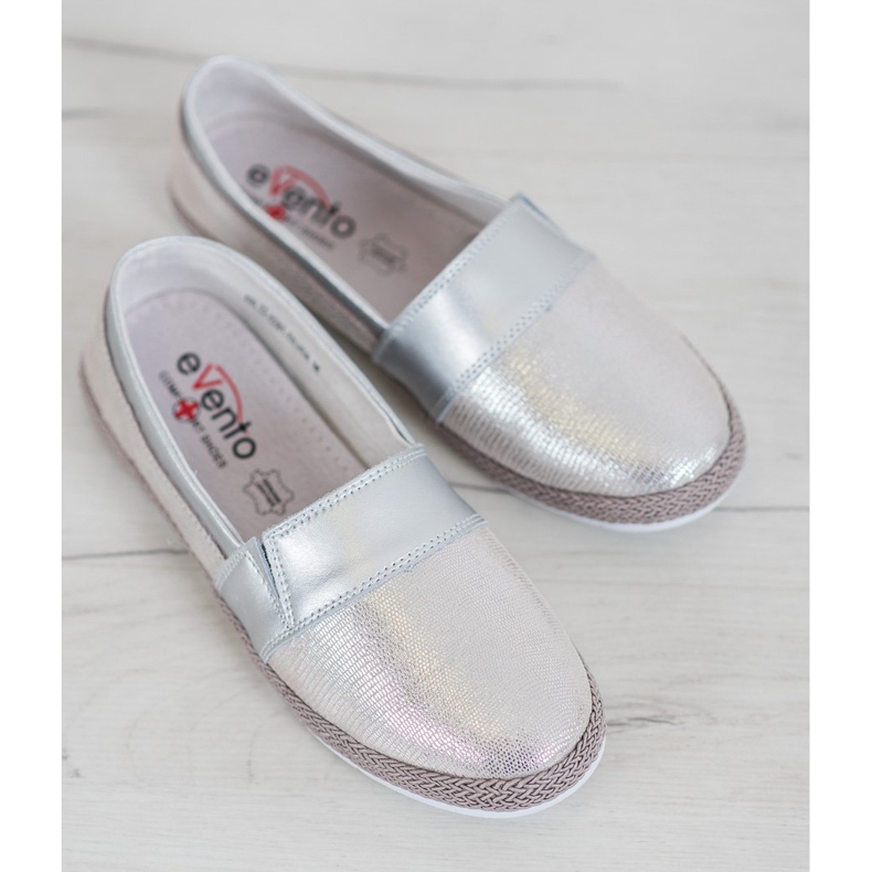 Evento Bequeme silberne Slipons grau 1
