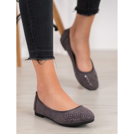 Diamantique Klassische Ballerina mit Kristallen grau 1