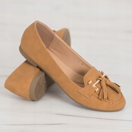 Nio Nio Elegante Slipper mit Fransen braun 1