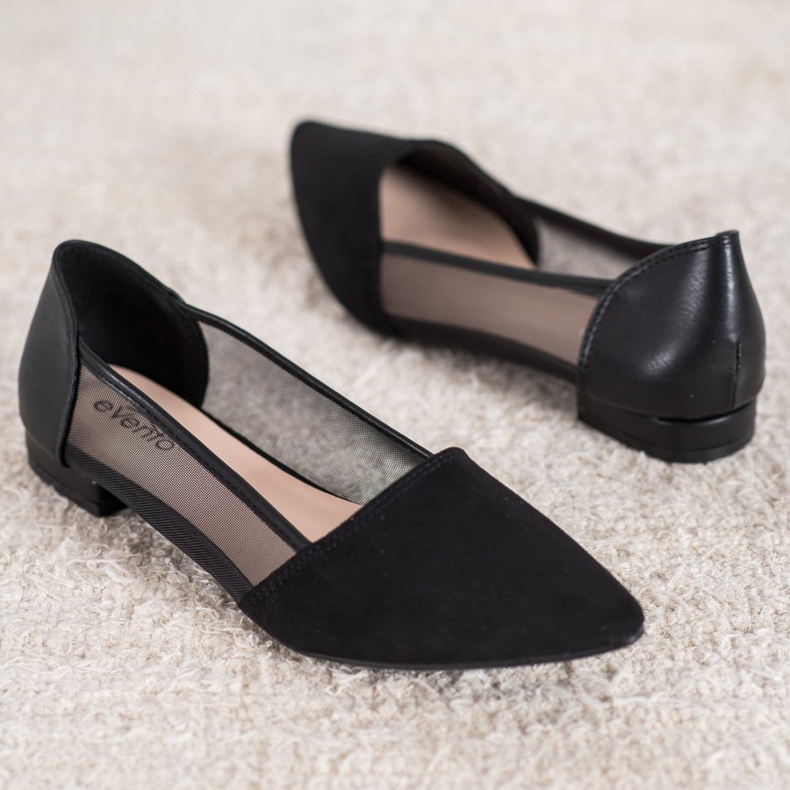 Evento Schwarze Ballerinas mit Mesh 2