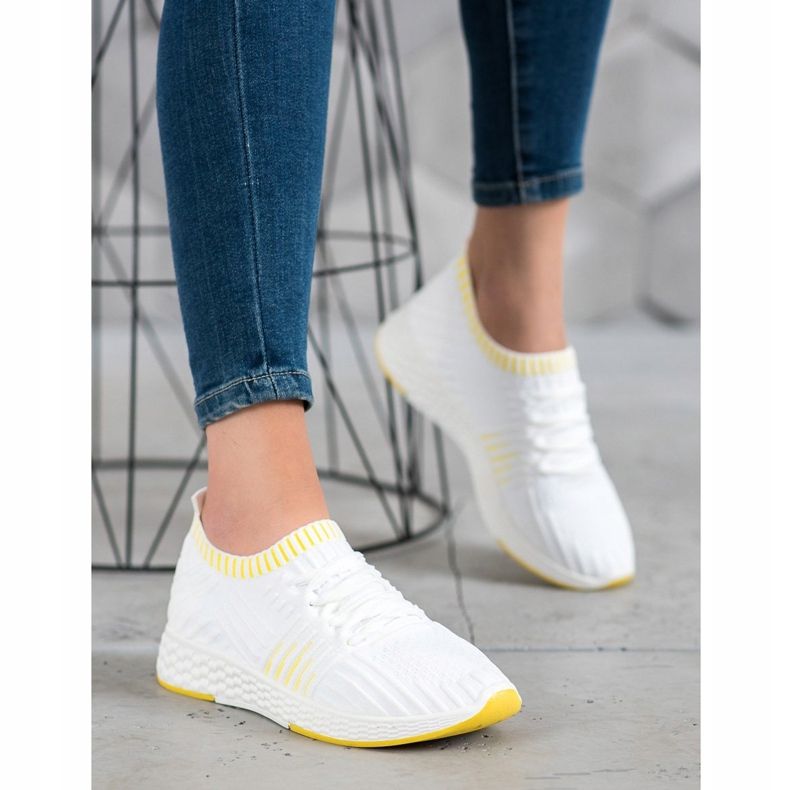 SHELOVET Slip-On Schuhe aus Textil weiß 1