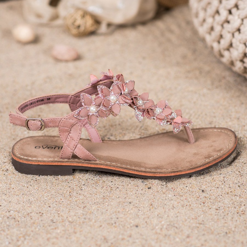 Evento Flip-Flops Sandalen mit Blumen rosa 2