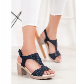 SHELOVET Bequeme Klettsandalen blau 1