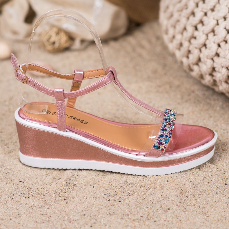 SHELOVET Stylische Wedges mit Öko-Leder rosa 2