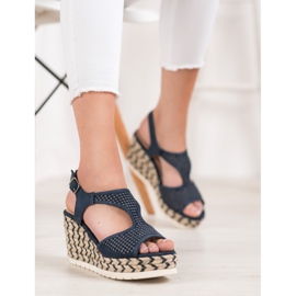 Aclys Wildleder-Espadrilles auf dem Keil blau 1