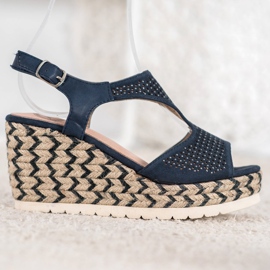 Aclys Wildleder-Espadrilles auf dem Keil blau 2