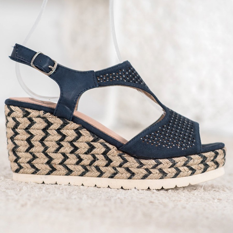 Aclys Wildleder-Espadrilles auf dem Keil blau 2
