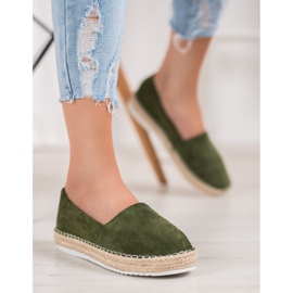 Small Swan Grüne Espadrilles aus Wildleder 1