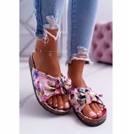 PS1 Rosa Hausschuhe für Damen auf der Cork Flowers Wendy's Bow mehrfarbig 2