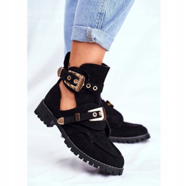 Lu Boo Schwarz Wildleder Cut Out Schuhe Rock Girl 1