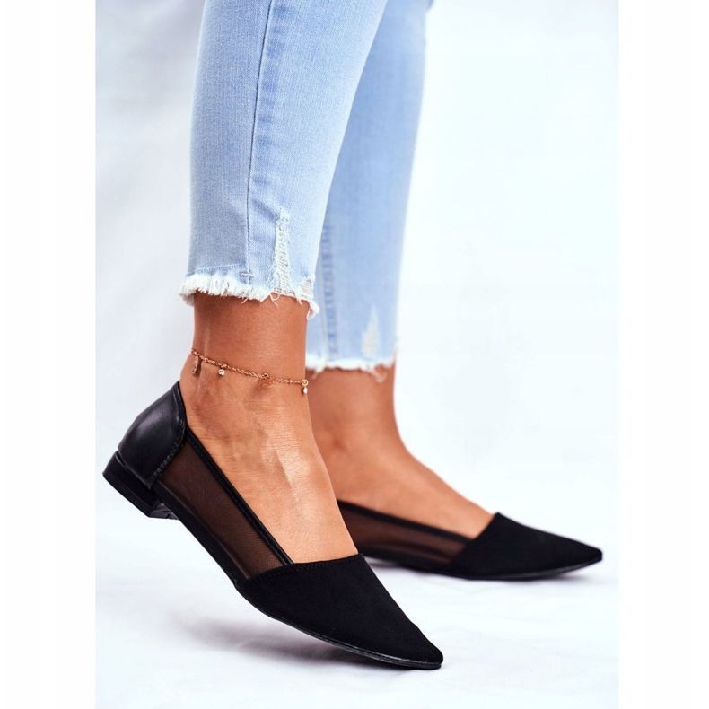 EVE Damen Ballerinas mit Mesh Wildleder Black Fibe schwarz 2