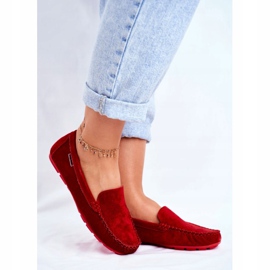 Vinceza Damen Loafer Veloursleder Rot Papito 1