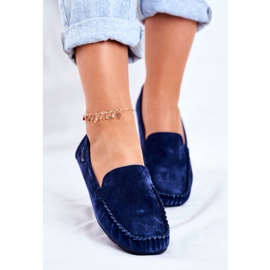 Vinceza Damen Slipper Wildleder Blau Papito 2