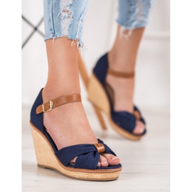 SHELOVET Hochhackige Sandalen blau 1