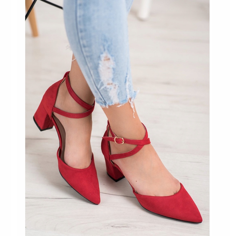 Evento Wildleder Pumps rot 2