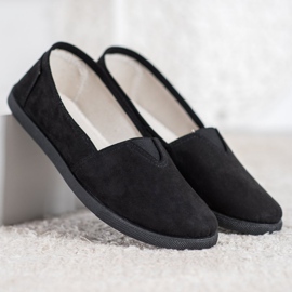 SHELOVET Slipper aus Wildleder schwarz 1