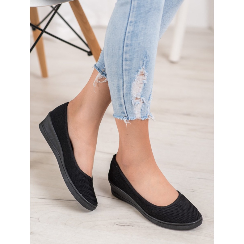 SHELOVET Schwarze Casual Ballerinas 1