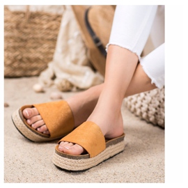 SHELOVET Espadrilles Hausschuhe mit Glitzer braun 2