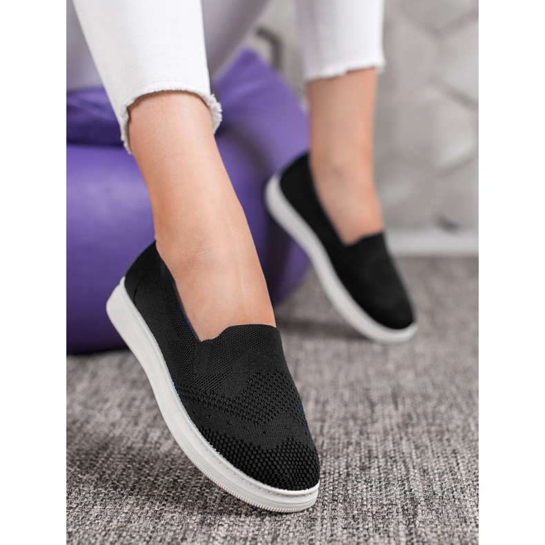 Via Giulia  Slipons auf der Plattform schwarz 1