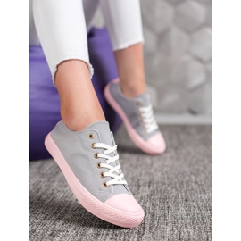 SHELOVET Textil-Sneakers rosa grau 1