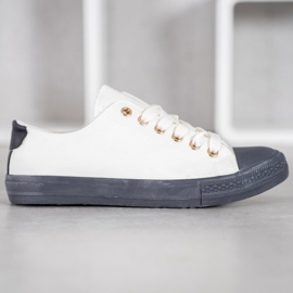 SHELOVET Textil-Sneakers weiß grau 2