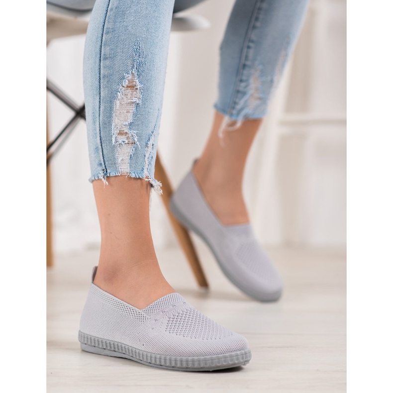 Via Giulia  Durchbrochene Slip-On-Sneakers grau 2