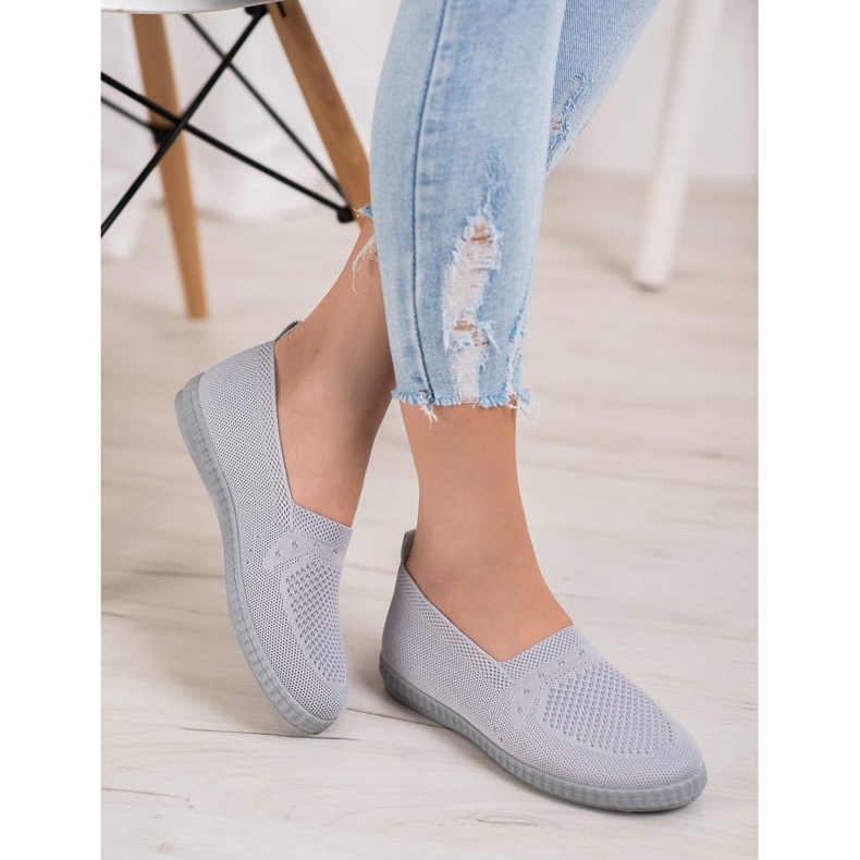 Via Giulia  Durchbrochene Slip-On-Sneakers grau 1