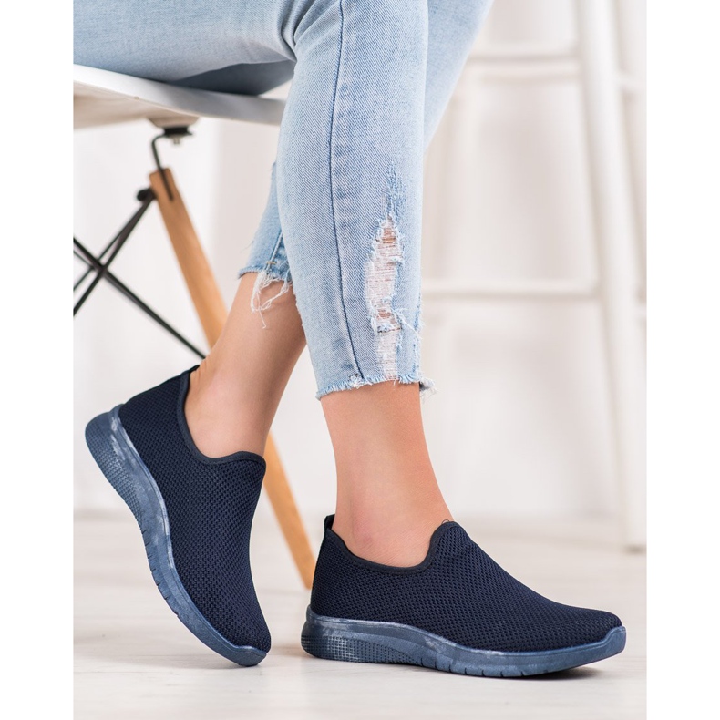 Super Mode Sportschuhe zum Hineinschlüpfen marineblau blau 1
