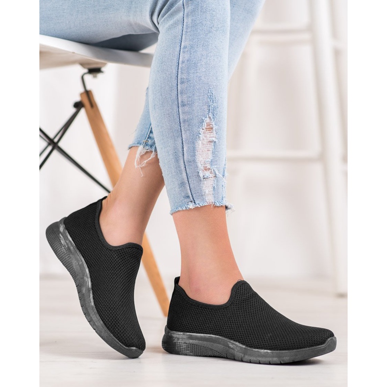 Super Mode Sportschuhe zum Hineinschlüpfen schwarz 1