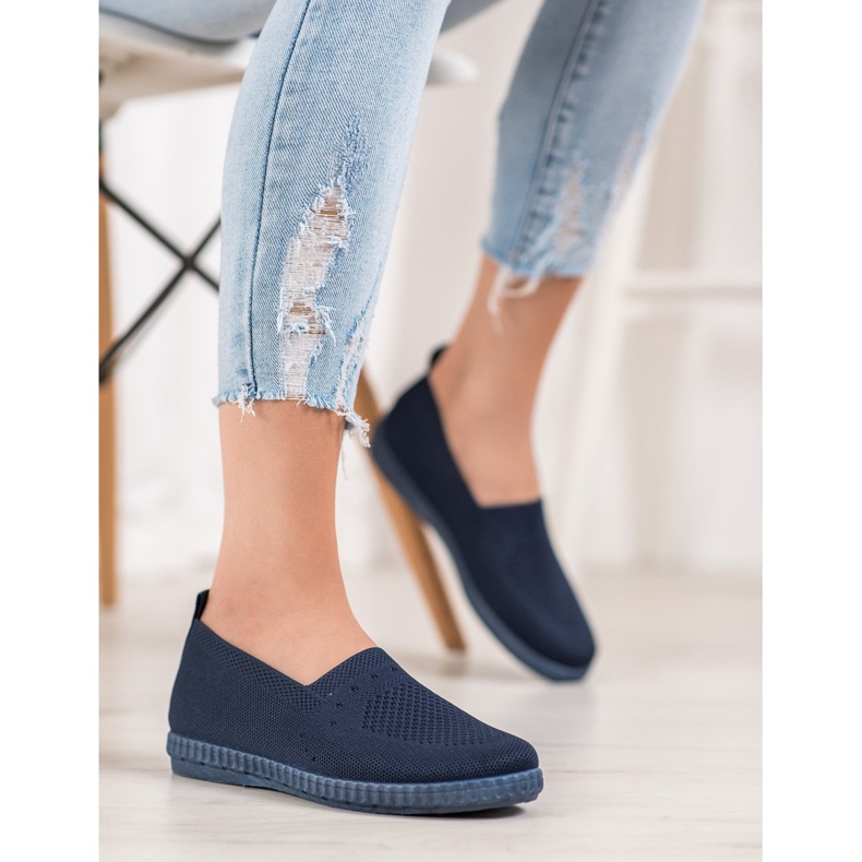 Via Giulia  Durchbrochene Slip-On-Sneakers marineblau blau 2
