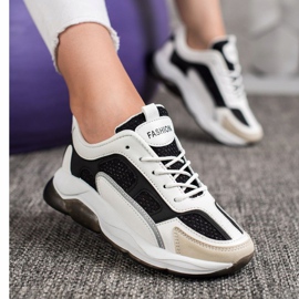 Via Giulia  Sneakers mit Glitzermode weiß schwarz 2