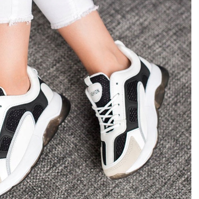 Via Giulia  Sneakers mit Glitzermode weiß schwarz 1