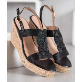 Renda Elegante Keilsandalen schwarz 1