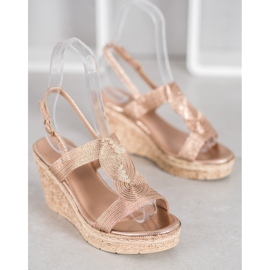 Renda Elegante Keilsandalen gelb 2